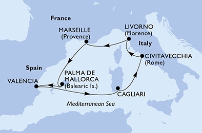 Mapa trasy rejsu