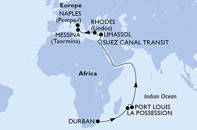 Mapa trasy rejsu