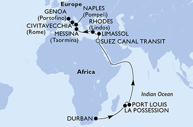 Mapa trasy rejsu