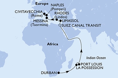 Mapa trasy rejsu
