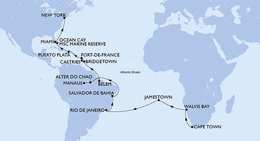 Mapa trasy rejsu