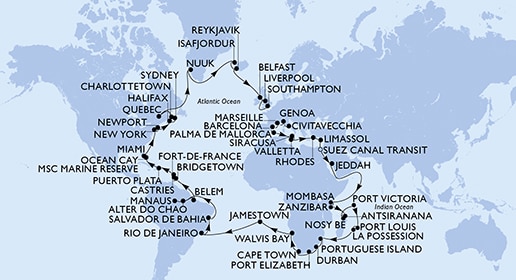 Mapa trasy rejsu