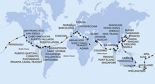 Mapa trasy rejsu