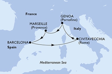 Mapa trasy rejsu