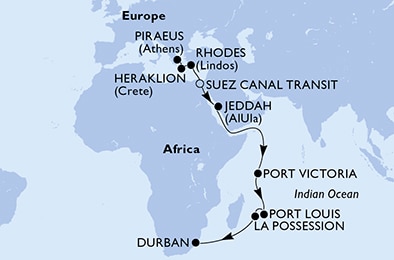 Mapa trasy rejsu