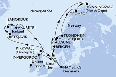 Mapa trasy rejsu