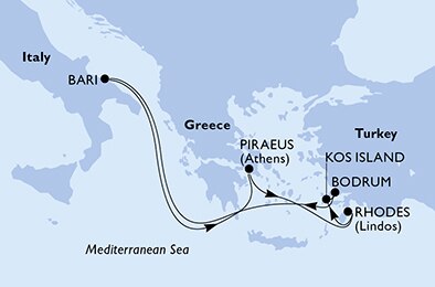 Mapa trasy rejsu