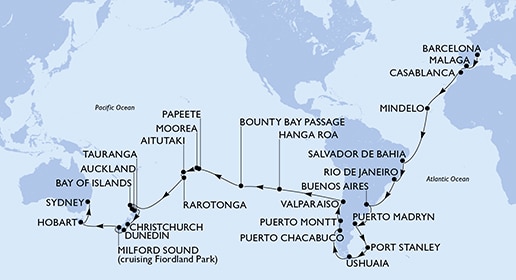 Mapa trasy rejsu