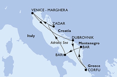 Mapa trasy rejsu