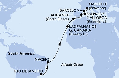 Mapa trasy rejsu