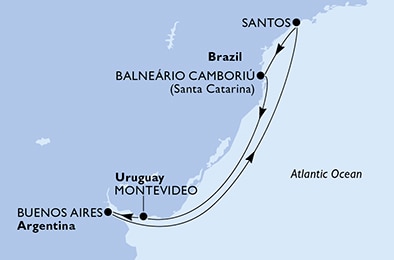 Mapa trasy rejsu