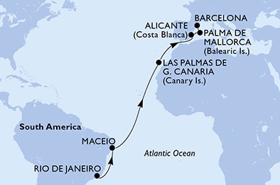 Mapa trasy rejsu