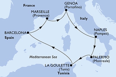 Mapa trasy rejsu