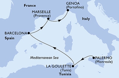 Mapa trasy rejsu