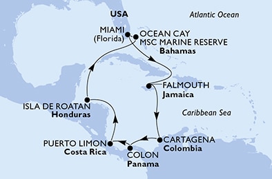 Mapa trasy rejsu
