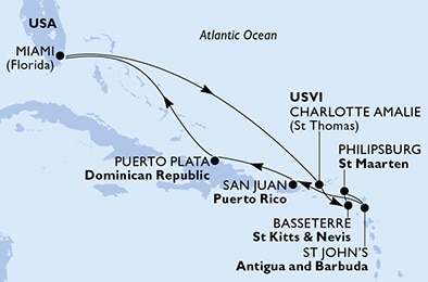 Mapa trasy rejsu