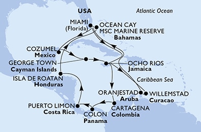Mapa trasy rejsu