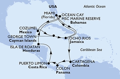 Mapa trasy rejsu