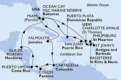 Mapa trasy rejsu