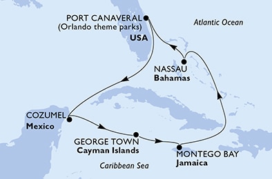 Mapa trasy rejsu