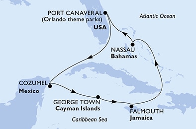Mapa trasy rejsu