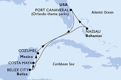 Mapa trasy rejsu