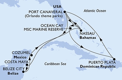 Mapa trasy rejsu