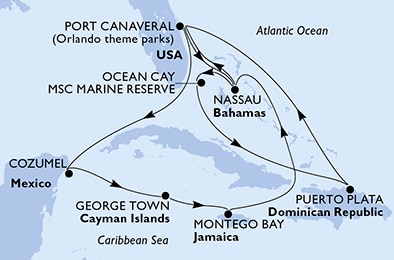 Mapa trasy rejsu