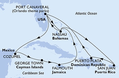 Mapa trasy rejsu