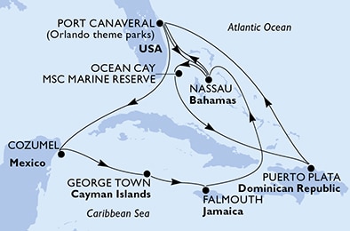 Mapa trasy rejsu
