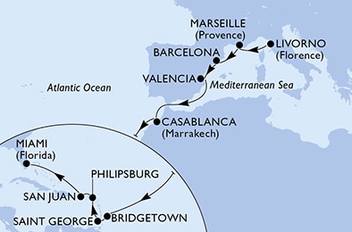 Mapa trasy rejsu