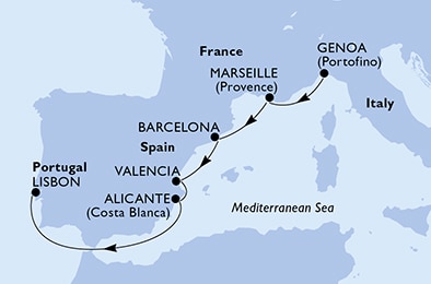 Mapa trasy rejsu