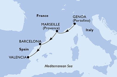 Mapa trasy rejsu