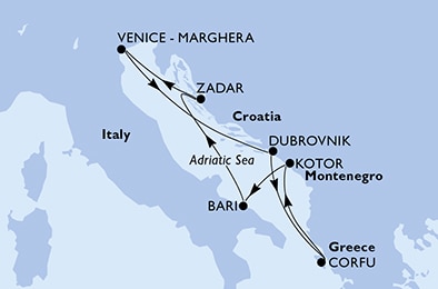 Mapa trasy rejsu