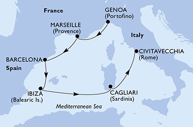 Mapa trasy rejsu