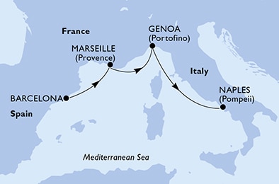 Mapa trasy rejsu