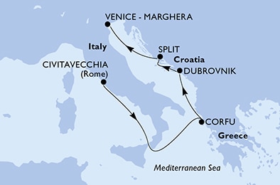 Mapa trasy rejsu