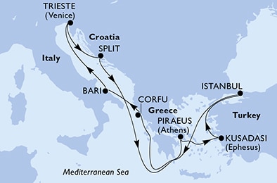 Mapa trasy rejsu