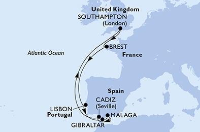 Mapa trasy rejsu