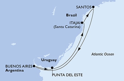 Mapa trasy rejsu
