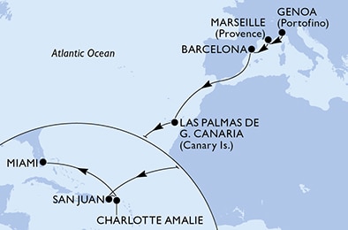 Mapa trasy rejsu