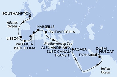 Mapa trasy rejsu
