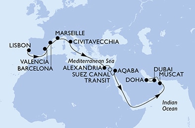 Mapa trasy rejsu