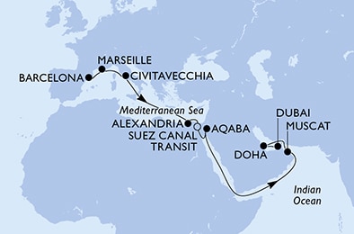 Mapa trasy rejsu
