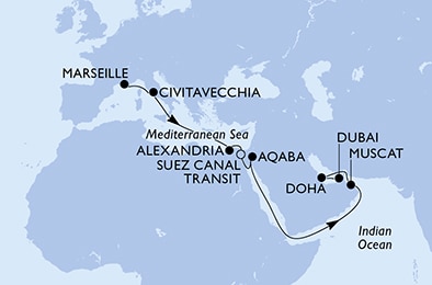 Mapa trasy rejsu