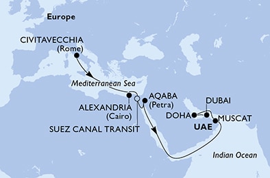 Mapa trasy rejsu
