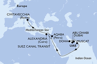 Mapa trasy rejsu