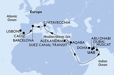 Mapa trasy rejsu