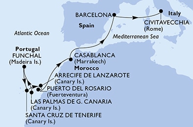 Mapa trasy rejsu