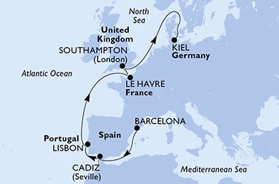 Mapa trasy rejsu